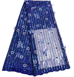 2020 nuevo diseño 3D mariposa bordado tela de encaje para <span class=keywords><strong>Aso</strong></span> Ebi vestido de fiesta - Product Image 1