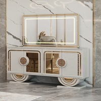 Ensemble de Salle à Manger Luxe Design Moderne avec Table en Bois Blanc et Chaises pour 4 ou 6 Personnes, Mobilier de Maison Complet