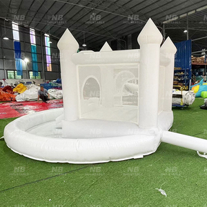 Wedding Kid Adult Jumping Inflatable White House Ball Pit Slide Plain Castle Oxford Cloth Easy Setup for White Wedding Wh - Product Image 3