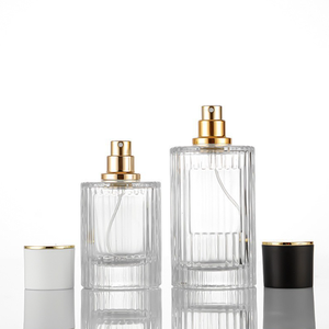 Botella de vidrio de <span class=keywords><strong>Perfume</strong></span> en aerosol de lujo 50ml 100mL Cilindro transparente de rayas verticales <span class=keywords><strong>Spray</strong></span> Embalaje de <span class=keywords><strong>perfume</strong></span> vacío - Product Image 4