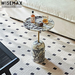 WISEMAX FURNITURE Maison italienne de luxe dans le hall d'un hôtel Café Table à thé Marbre naturel Table d'appoint ronde pour le salon - Product Image 2