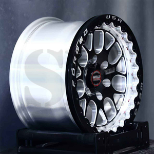 Rines Forjados Beadlock para Carreras de Drag, Color Negro Brillante S77 HD, Rines Esfumados Negros Brillantes para Ford F150 Raptor - Product Image 3