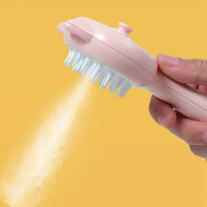 2024 nouvelle brosse de pulvérisation à vapeur en silicone multi-usages 4-en-1 pour l'emmêlement et l'épilation chez les chiens et les chats