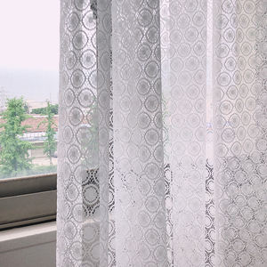 Stile europeo Grommet Top finestra trasparente oscurante drappo <span class=keywords><strong>moderno</strong></span> camera da letto <span class=keywords><strong>soggiorno</strong></span> in pizzo in poliestere tenda trasparente - Product Image 3