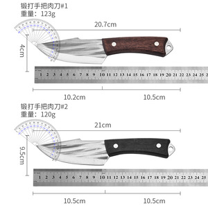 Cuchillo para carne de acero inoxidable forjado a mano, hoja de 4-5.9 pulgadas, mango de madera, para cocina y uso en exteriores, cuchillo multiusos - Product Image 5