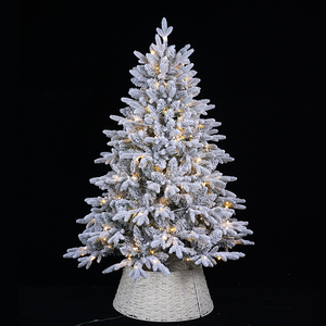 Encrypted PE Hybrid Flocking Artificial Christmas <b>Tree</b> with Built-in Dual-Color Lights Eco-Friendly Luxury Home Decor - Product Image 4
