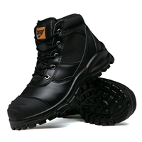 Bottes de sécurité robustes en cuir noir pour hommes, résistantes à l'huile, avec embout en acier, imperméables, en stock, promotion spéciale Australie