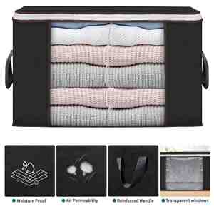 6 Pack Clothes Storage <b>Bags</b> 90L Storage Containers with Reinforced Handle Sturdy Zipper Closet Organizer - Product Image 3