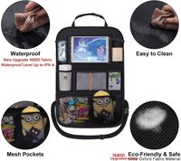 Organisateur de siège arrière de voiture, tapis de rangement, sac de rangement à 8 compartiments, tissu Oxford, support pour tablette à écran tactile pour enfants et tout-petits, voyage