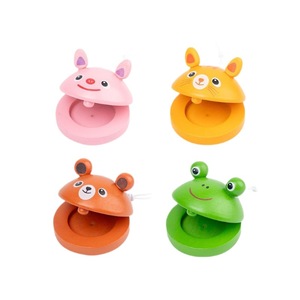 Castañuelas de madera coloridas al por mayor con diseño de animales adorables, instrumento de percusión de juguete para la educación musical - Product Image 1