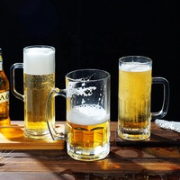 Grande tasse à bière en verre épais avec poignée, tasse à boire pour pub et bar, tasse à thé en verre multifonctionnelle pour la préparation du thé et les boissons à la maison