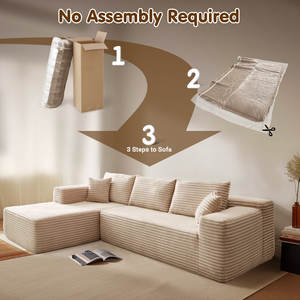 Moderno Sofá Cama Gigante de Espuma Viscoelástica Comprimido al Vacío Estilo Modular para Sala de Estar Dormitorio Tapizado en Tela para Hoteles - Product Image 4