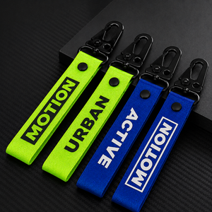 Llavero Ecológico de Tela Tejida para Motocicleta, con Letra Personalizada y Logotipo Impreso, con Mosquetón, Color Verde - Product Image 4