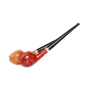 Muxiang Briar Wood Smoking Pipe 3mm Filter Straight Type With Metal Ring For Men - Product Image 5