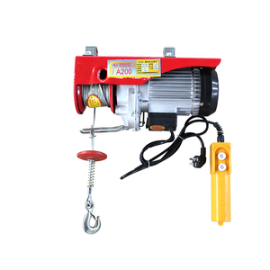 Новая портативная электрическая мини-лебедка 220В для строительства, стальная, 200 кг, с тросом и дистанционным управлением, на заказ от производителя - Product Image 1