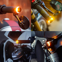 Clignotants LED bicolores pour motos, feux de position latéraux, feux de bout de guidon, système d'éclairage pour moto