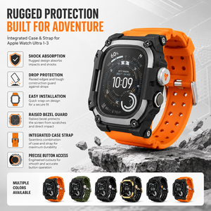 Custodia e Cinturino Integrati Skerwal Robusti ed Eleganti in TPU per Protezione Completa Compatibili con <span class=keywords><strong>Apple</strong></span> <span class=keywords><strong>Watch</strong></span> <span class=keywords><strong>Ultra</strong></span> 1/2/3 - Product Image 2