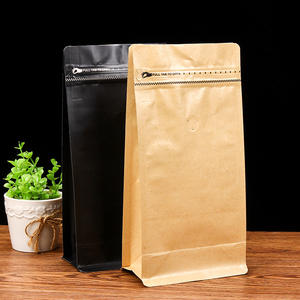 Упаковочные пакеты для пищевых продуктов с принтом по индивидуальному заказу, Черный композитный пакет из крафт-бумаги, влагостойкие пакеты для кофе - Product Image 5