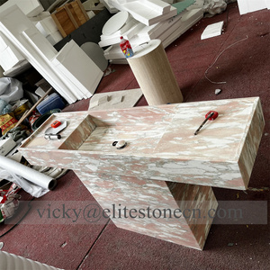 <span class=keywords><strong>Lavabo</strong></span> de Pedestal de Mármol Natural Personalizado, <span class=keywords><strong>Lavabo</strong></span> de Baño de Mármol Rosso Levanto, Lavabos de Mármol - Product Image 2