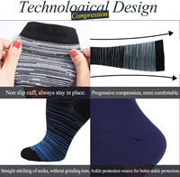 Vente en gros de chaussettes à rayures décontractées à compression dégradée pour adultes nouveau style de chaussettes à mollet long tube avec logo inférieur pour l'été