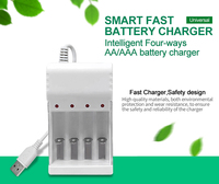 PUJIMAX – chargeur de batterie universel ni-mh à 4 emplacements, aa aaa, affichage led, 1.2v, aa, usb, pour 2a, 3a
