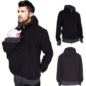 Canguru Hoodie masculino para pai e bebê portador casaco portadores de bebê funcional camisola Pullover