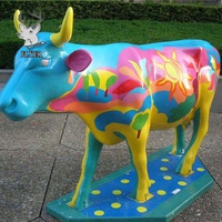 Venta al por Mayor de Estatuas de Toro de Resina de Tamaño Real Personalizadas, Escultura de Vaca de Fibra de Vidrio en Oferta para Decoración de Granjas