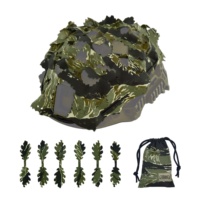 Housse de casque AOR1 Camouflage Bionic Camo, découpe laser irrégulière avec 6 feuilles supplémentaires et pochette de rangement USMC