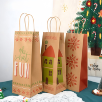 Sacs cadeaux de Noël de luxe pour vin, sacs en papier personnalisés avec logo imprimé pour l'emballage de bouteilles