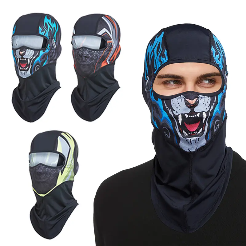 OEM ODM Low MOQ Custom Printed 3D Halloween Cosplay Mens Ski Mask Full Face Cover Balaclava Wholesale