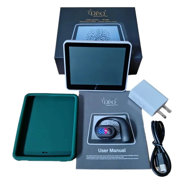 Pocket-sized Digital Quran, Eye-protective Player, with Bluetooth Headset and Power Adapter Set
