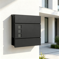 Boîte aux lettres murale extérieure résidentielle en métal, autoportante, étanche, antivol, antirouille, durable, avec revêtement en poudre, pour service postal