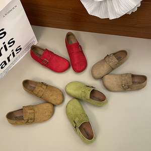 Zuecos de Ante para Mujer, con Correa Ajustable, Plantilla de Corcho, Punta Cerrada, Cómodos, Planos, Multicolores - Product Image 5