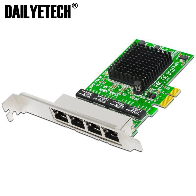 4 Port Gigabit Ethernet 10/100/1000M PCI-E PCI Express X1 Gigabit Ethernet Network Card Adapter for Desktops Realtek RTL8111F