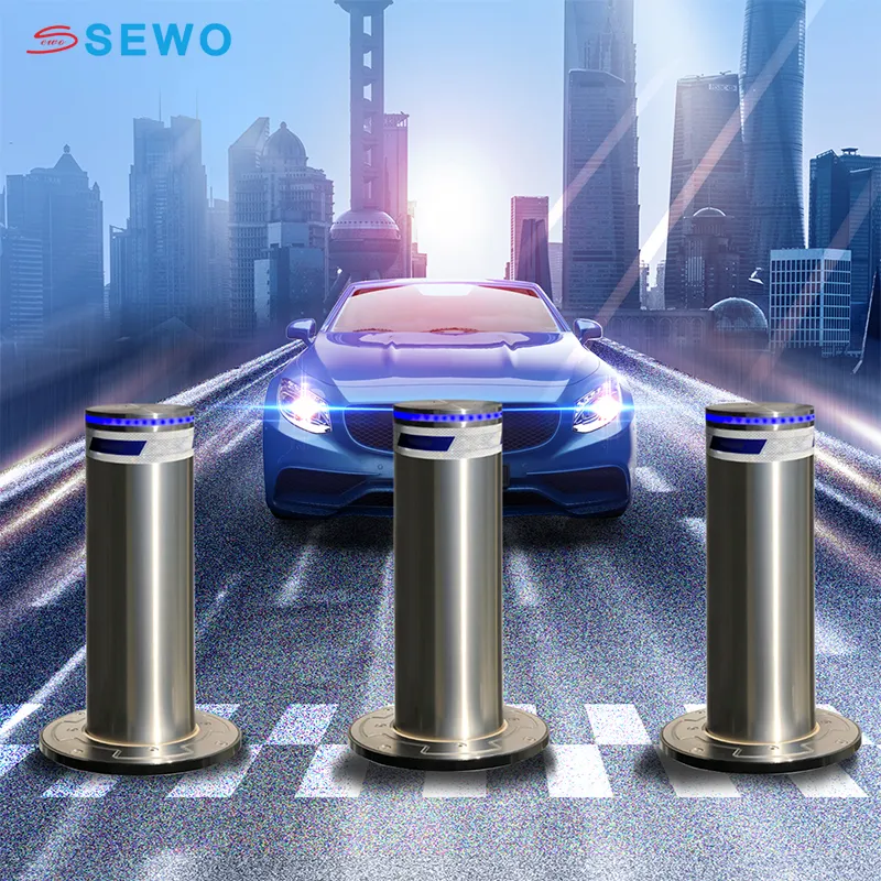 Bornes élévatrices rétractables hydrauliques électriques automatiques SEWO pour équipement de gestion de contrôle d'accès de véhicule de parking intelligent