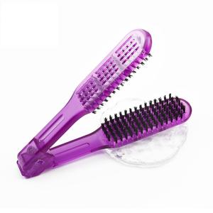Produits de beauté des cheveux Brosse de coiffure <span class=keywords><strong>Coiffeur</strong></span> DIY Double lissage des cheveux V Peigne Brosses de <span class=keywords><strong>coiffeur</strong></span> Lisseur - Product Image 3
