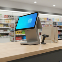 Terminal de point de vente Android avec écran tactile capacitif de 15,6 pouces, RK3568, 8 Go de RAM, 128 Go de ROM, construction en alliage d'aluminium, haute performance