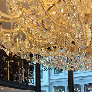 Colgante grande <span class=keywords><strong>de</strong></span> oro para decoración <span class=keywords><strong>de</strong></span> hotel y boda, candelabro <span class=keywords><strong>de</strong></span> <span class=keywords><strong>cristal</strong></span> <span class=keywords><strong>de</strong></span> lujo moderno para el hogar, sala <span class=keywords><strong>de</strong></span> estar - Product Image 6