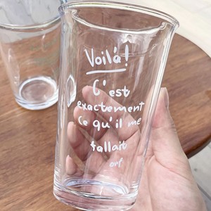 Gobelet en verre transparent moderne, logo personnalisé classique, design simple en <span class=keywords><strong>alphabet</strong></span> pour café, latte glacé américain, jus, boissons froides - Product Image 6