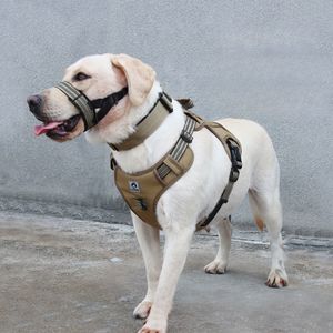 2024新しい反射なしプルドッグペットハーネス調節可能なコントロールハンドルオックスフォードドッグタクティカルハーネス、ポケット付きマジックステッカー - Product Image 6