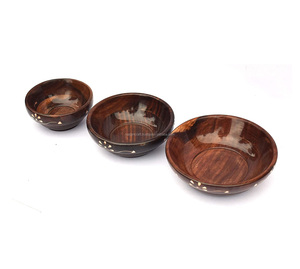 Bol de service en bois moderne, écologique et original, sans danger pour les aliments, avec taille personnalisable - Product Image 1