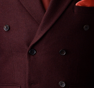 Vino scuro pesante Tweed invernali Custom abiti da uomo italiano per matrimonio formale sposo smoking spina di pesce moda maschile 3 pezzi - Product Image 5