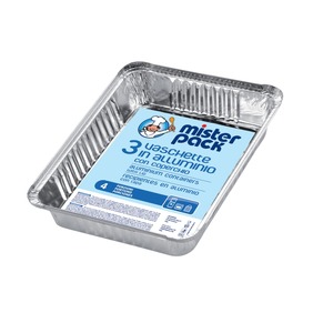 MISTERPACK - SET DI 3 VASSOI CON COPERCHIO IN ALLUMINIO PER 4 PORZIONI - Product Image 1