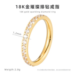 Wholesale Minimalist Jewelry <b>Crystal</b> <b>Ring</b> Women Anniversary Gift Gold Plated Stainless Steel Zircon <b>Ring</b> - Product Image 6