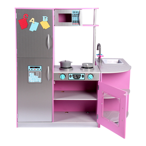 Jouet éducatif pour enfants, ensemble de cuisine rose pour enfants avec armoires, four à pâtisserie et <span class=keywords><strong>machine</strong></span> à <span class=keywords><strong>laver</strong></span> - Product Image 3
