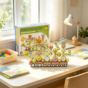 70 Piezas de Bloques de Construcción de Engranajes Florales, Juguete Educativo DIY, Bloques de Engranajes Eléctricos Giratorios, Kit de Construcción de Tren con Luces y Música - Product Image 2