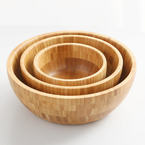 Phân hủy sinh học nhiều kích cỡ Bát tre tự nhiên để trộn và phục vụ salad trái cây và Bộ đồ ăn thời trang cho bữa tiệc nhà bếp - Product Image 1