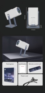 Ruidaze K300 Mini Portable <b>Projector</b> 720P 120inch 200 Lumens 360 Gimbal <b>Android</b> 14 WiFi 6 Built-in Speakers Home Theater Outdoor - Product Image 3