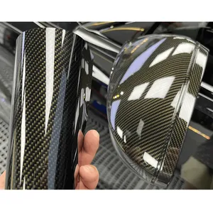 1.52*18 M Ceramic Carbon Fiber Wrapping High Glossy Black Exterior Decoration Carbon Fiber Vinyl Film