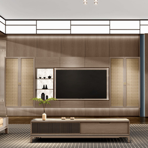 Modern TV Cabinet Wooden Panel with Multi-Use <strong>Console</strong> <strong>Table</strong> for Living Room Bedroom Hotel Dining <strong>Storage</strong> Solution - Product Image 5
